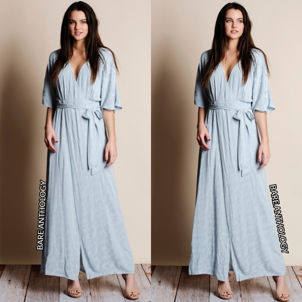 Kimono Sleeve Wrap Maxi Dress - Picture 1 of 3